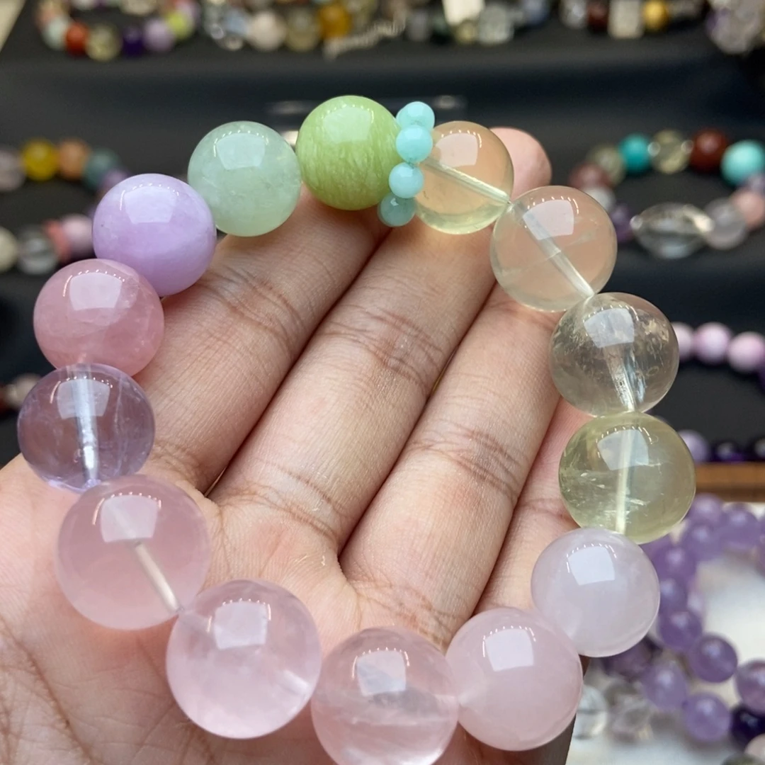 合金手链水晶粉水晶