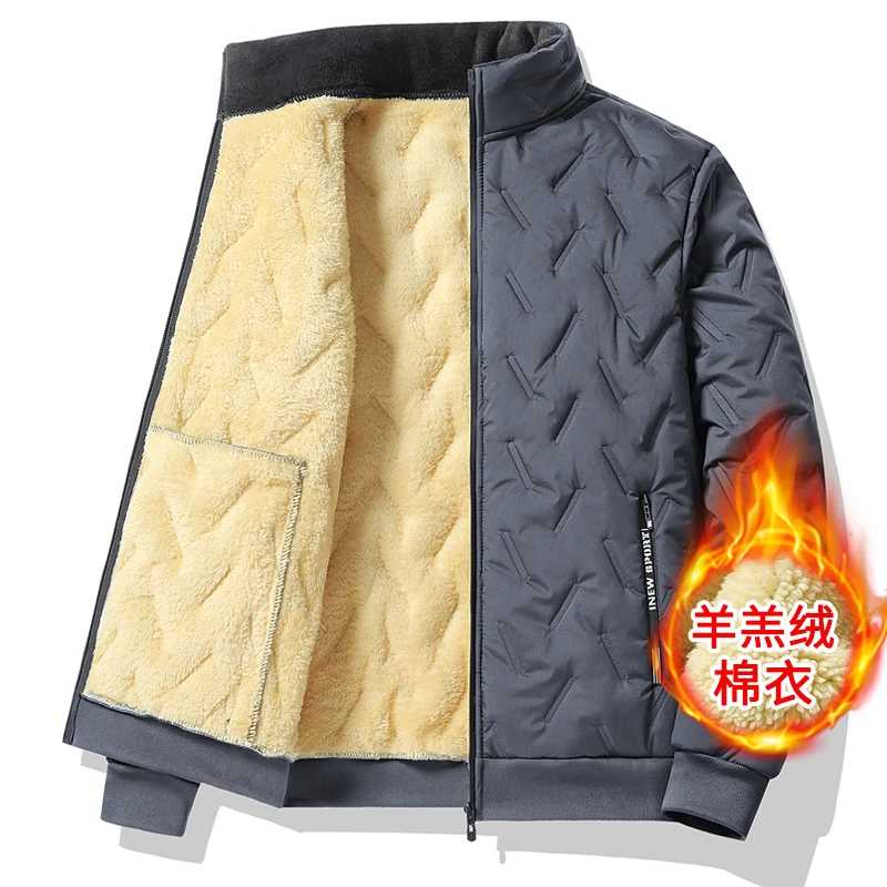 棉衣棉服中老年加绒摇粒绒棉袄冬装大码男士棉袄户外