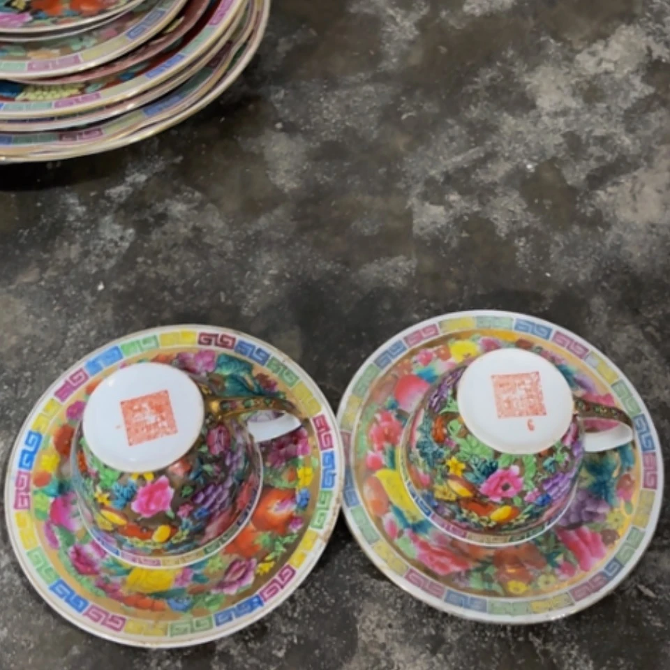 【闪购商品】紫砂盖碗德金地万花2套