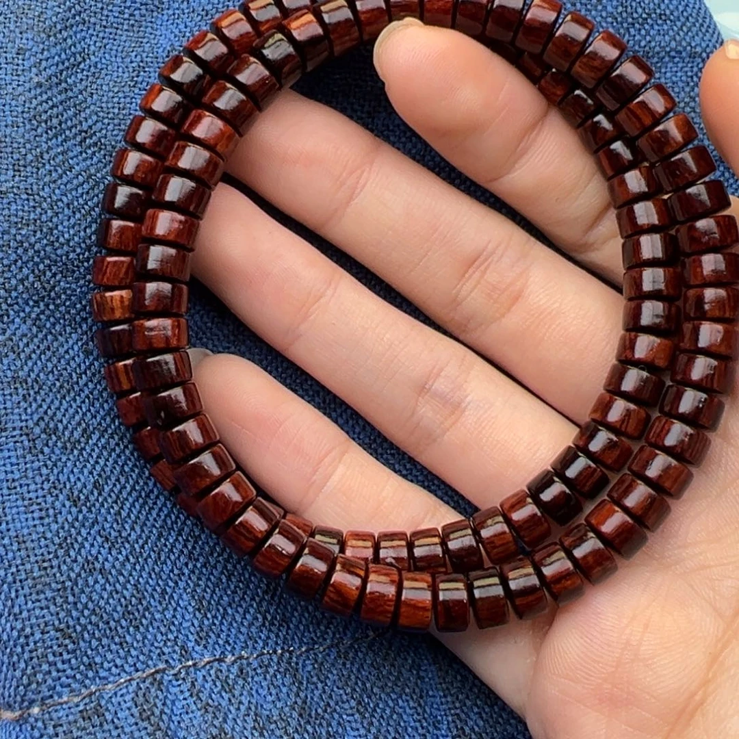 花梨木类手串/手链红降满油单圈药片珠