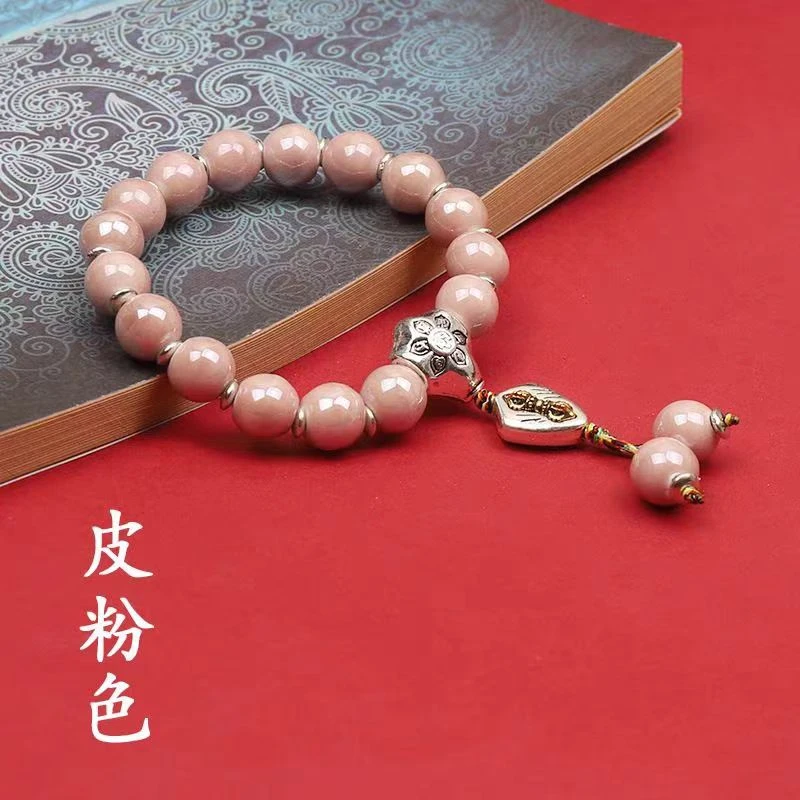 铁玻璃手链 手串手链女五路财神招财手串五路财神汽车车载挂件