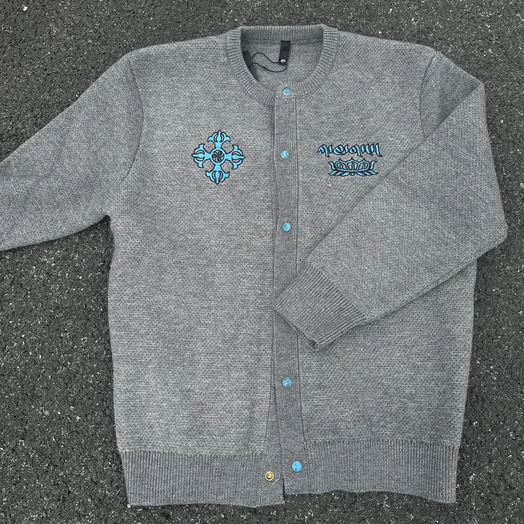 红连人万针刺绣绿松石毛衣