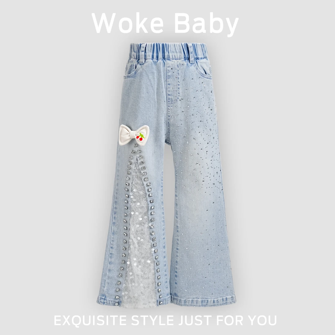 【BO专属】女童牛仔裤儿童夏季2025可爱中大童牛仔裤F621