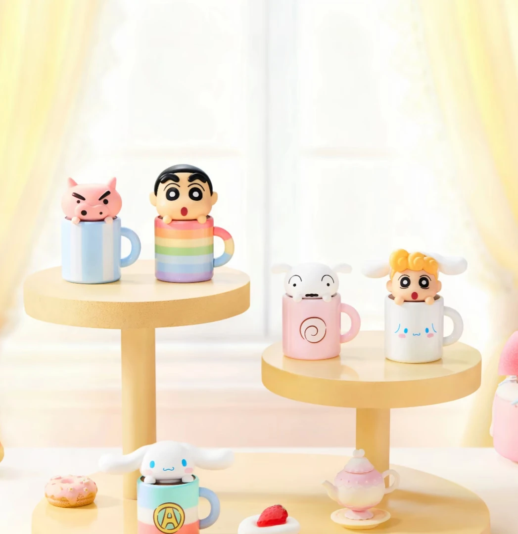 TOPTOY正版【蜡笔小新x玉桂联名】咖啡杯萌粒系列盲盒