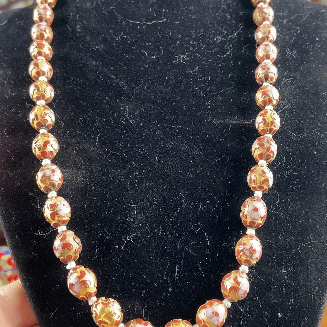 铜景泰蓝项链一个老