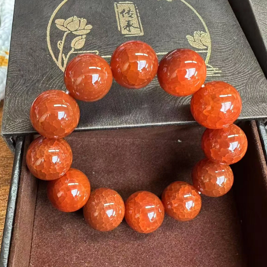 麟盛珠宝经典老料轻奢玉石龙鳞风雪手串