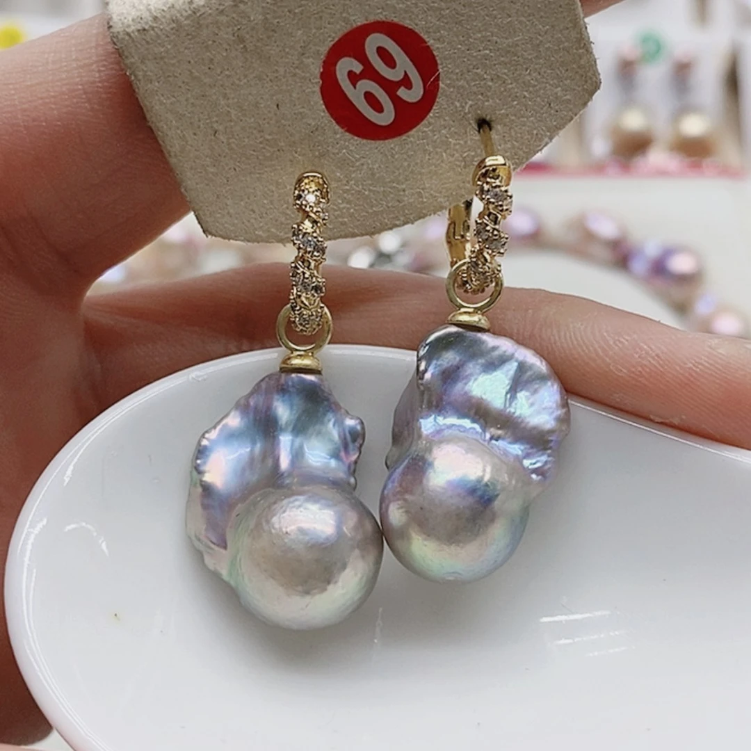 【闪购商品】淡水珍珠耳饰银S925镶嵌