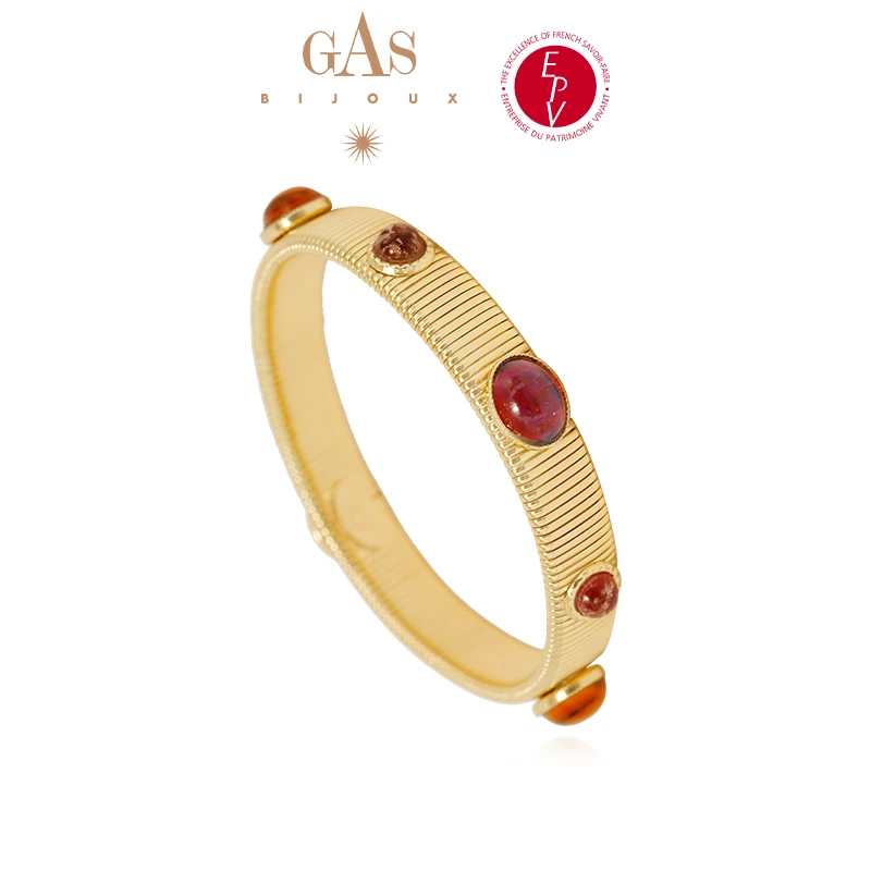 GAS BIJOUX弹力手镯首金色饰女款时尚轻奢中古拼色珠宝首饰礼物