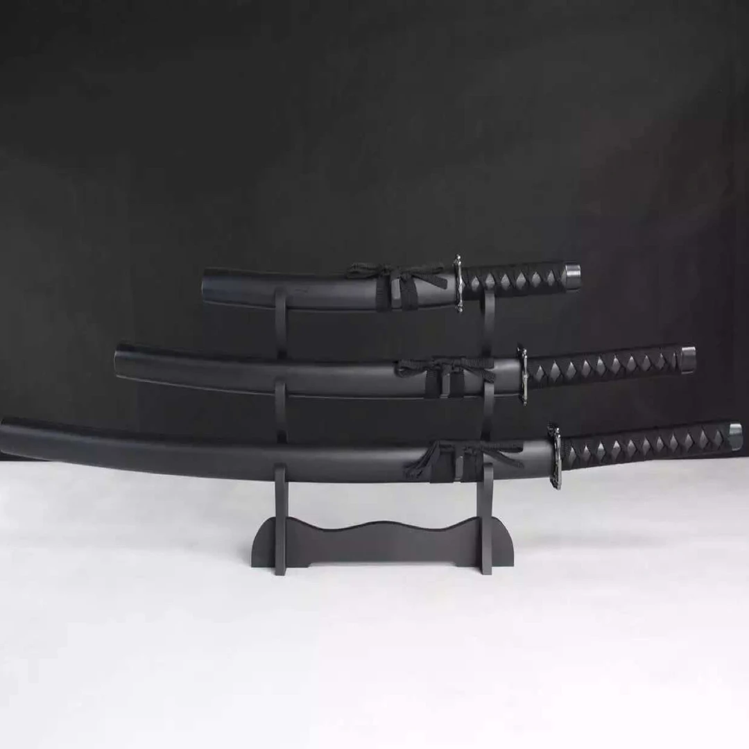 2485 龙泉昊天宝剑武士刀三件套高猛钢雅光刀未开刃