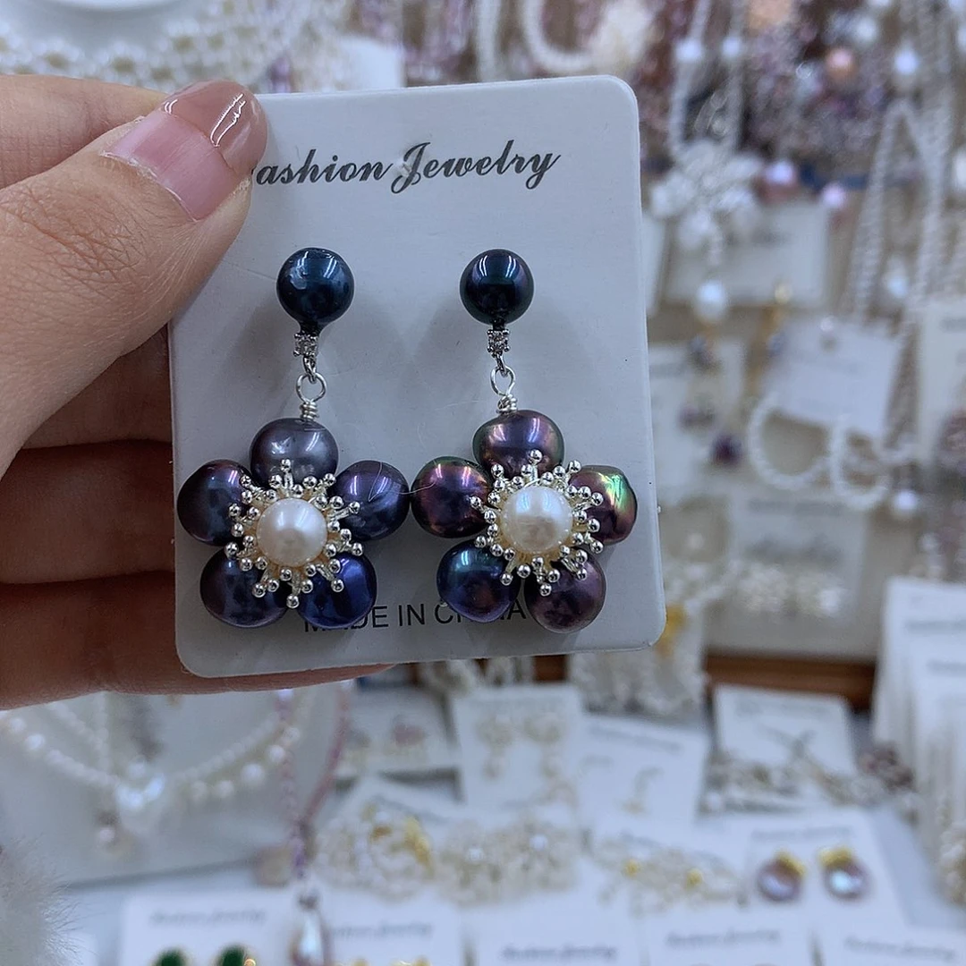 项链银S925镶嵌淡水珍珠