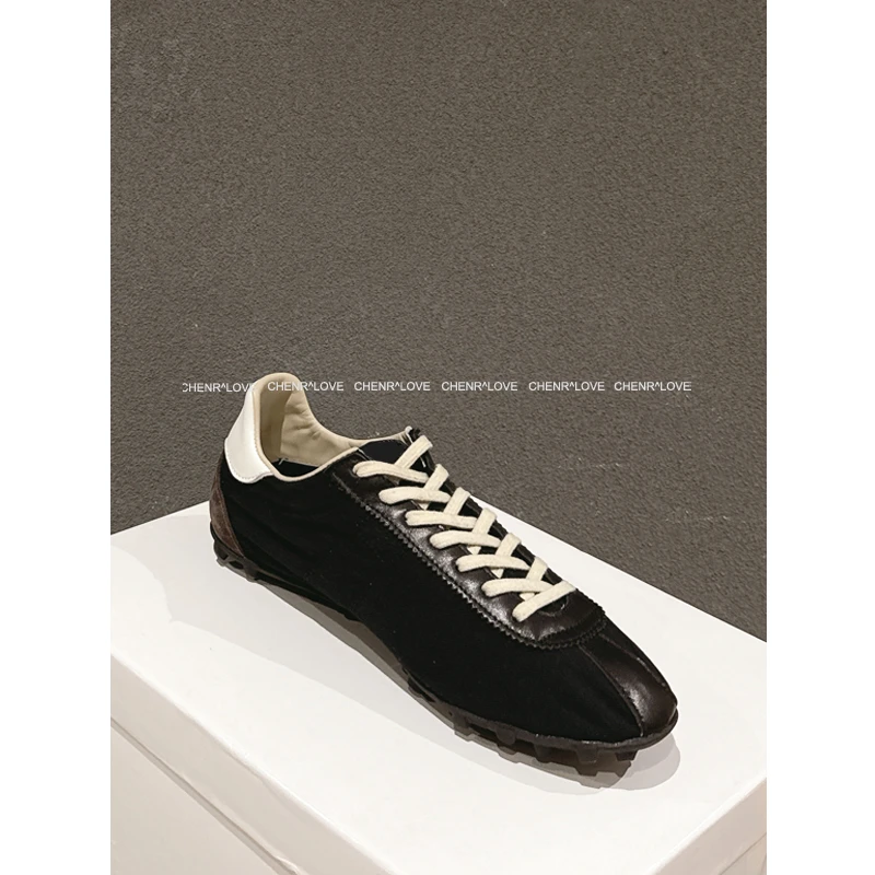 AAA  【 CHEN】德训鞋圆头平跟休闲鞋时尚小众系带春季平底芭蕾舞鞋