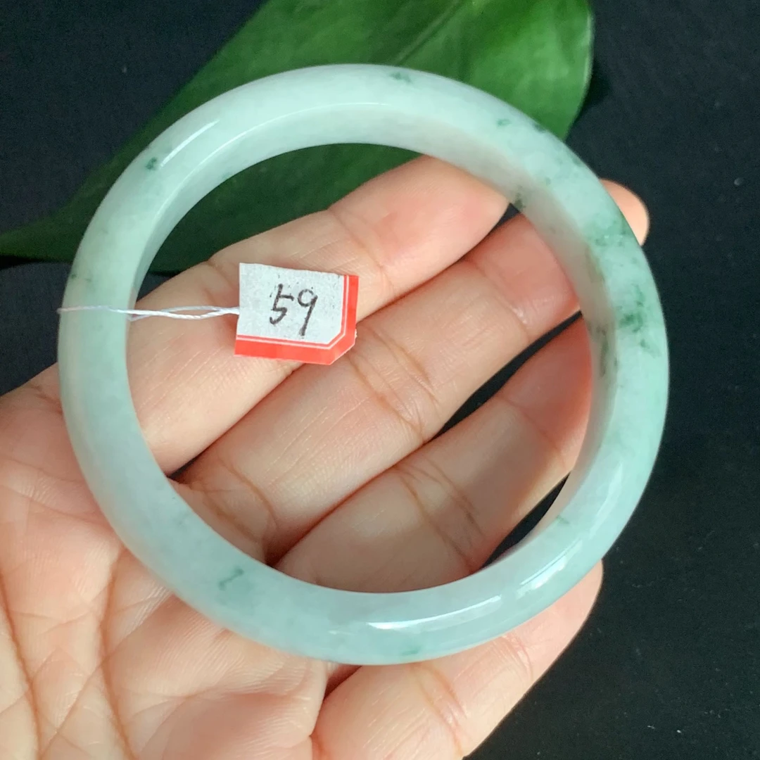 翡翠手镯天然翡翠A货飘花手镯正圈正品翡翠手镯玉手镯女