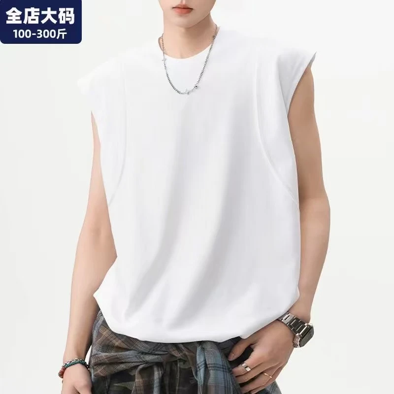 【GOGOMart】无袖T恤 冰原棉 男士夏季薄款坎肩背心运动 宽松 纯色