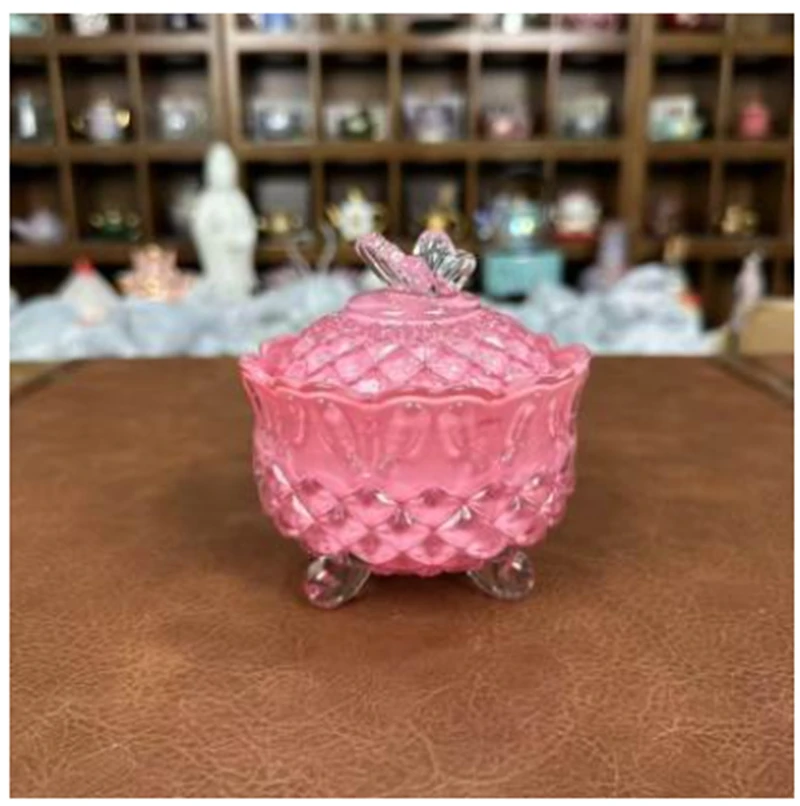 水晶玻璃粉色蝴蝶首饰盒JMD1101