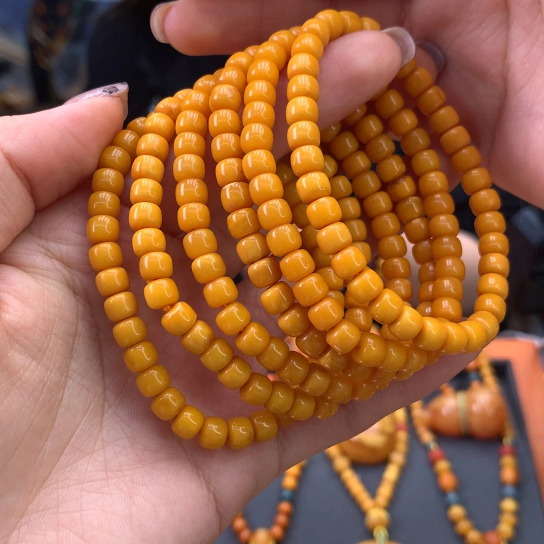 蜜蜡手串未镶嵌多样性发一