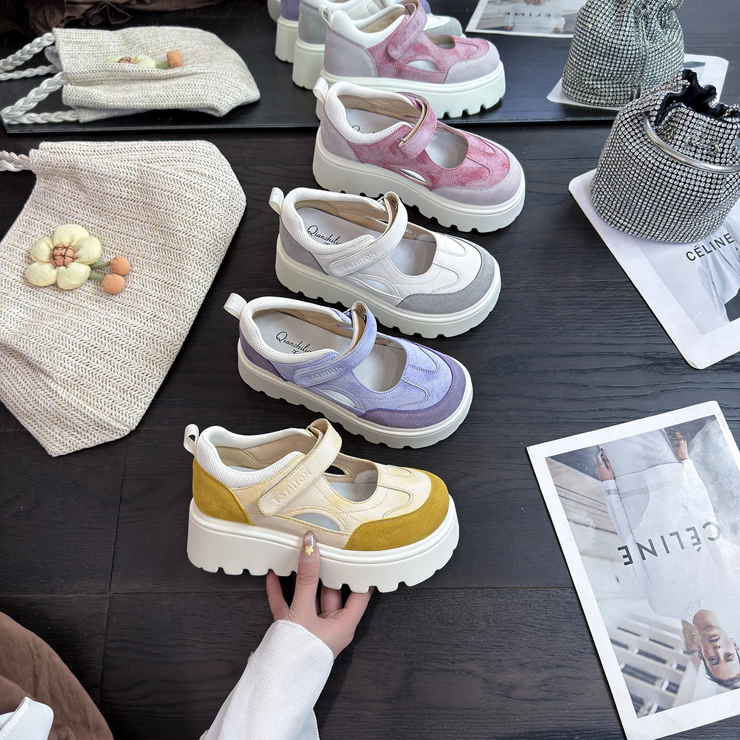 千之恋C增高6CM2025夏季新款轻奢爆款休闲风百搭透气厚底女鞋6072