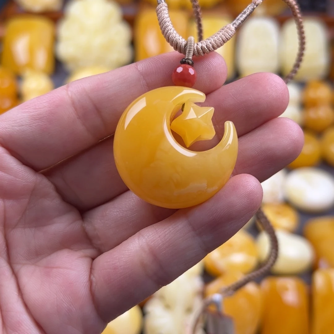 琥珀未镶嵌颈饰纯天然琥珀蜜蜡无优化