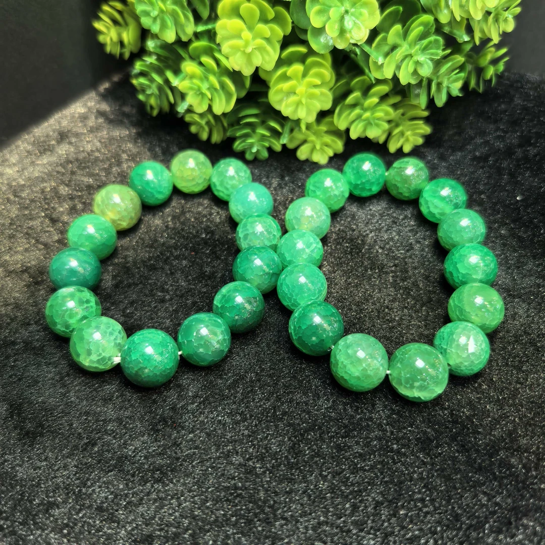 江德洋珠宝S6860龙纹青花灵碧玛瑙绿手串-多样性发货只发一件