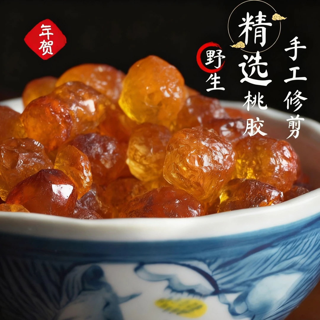 精选天然野生桃胶搭配皂角米雪燕滋补佳品200克