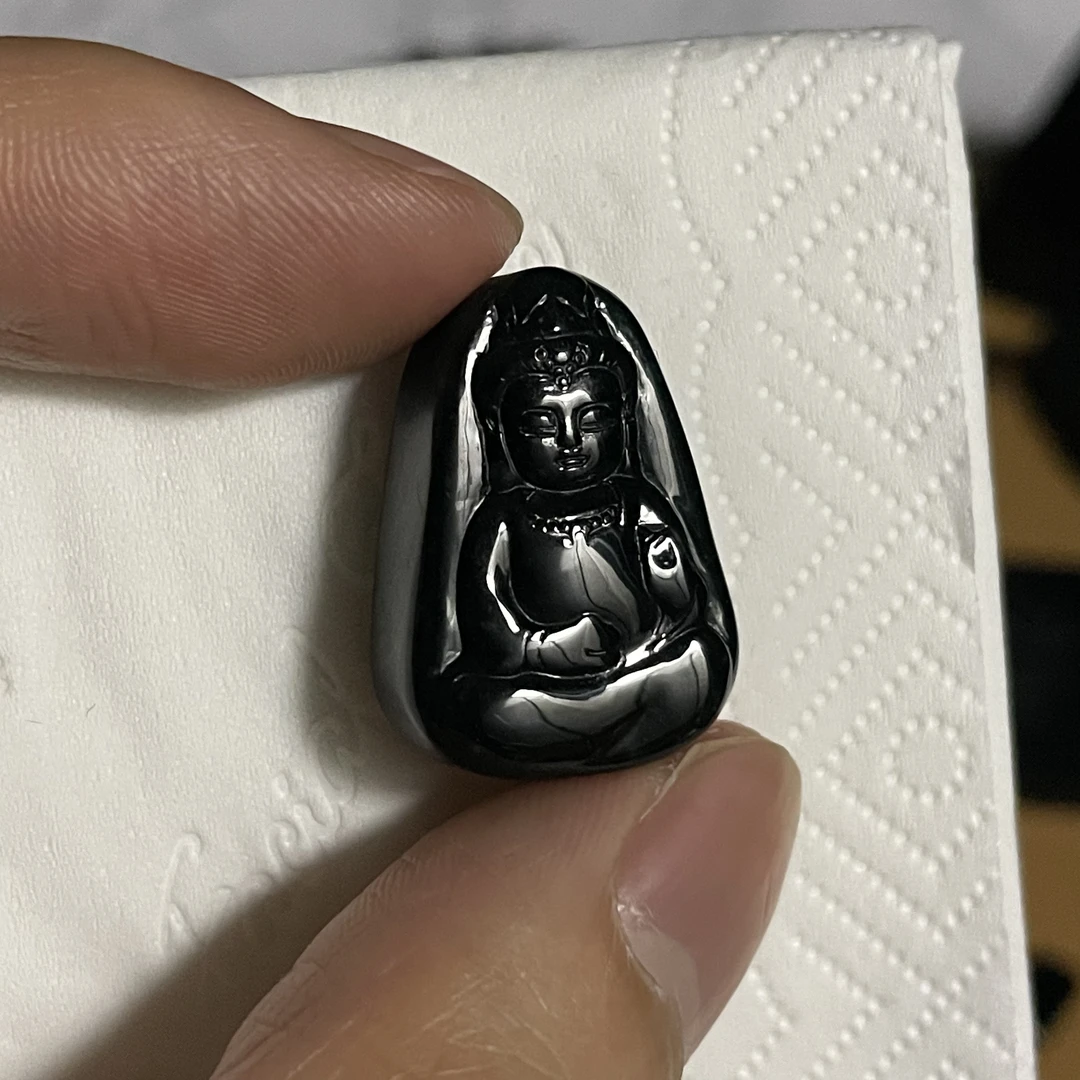 天然翡翠A货 小素衣观音h