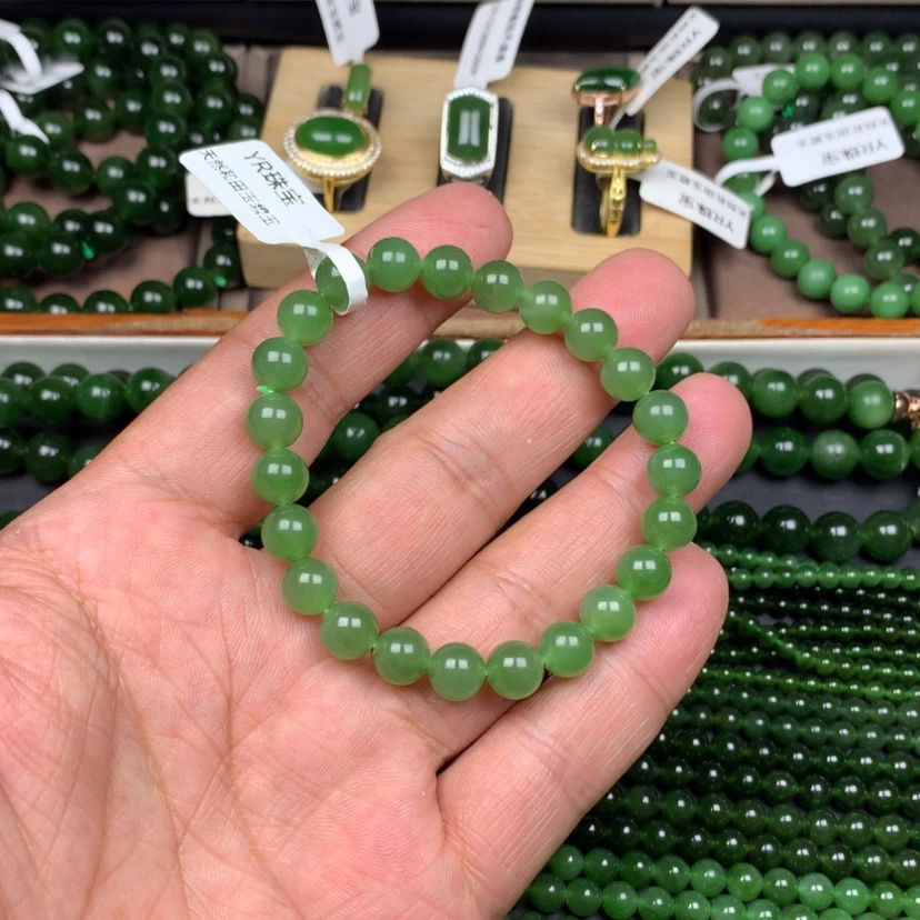 【闪购商品】手串未镶嵌和田玉（碧玉）飞*?8