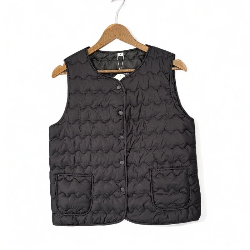 短款女马夹波浪轻薄无袖背心