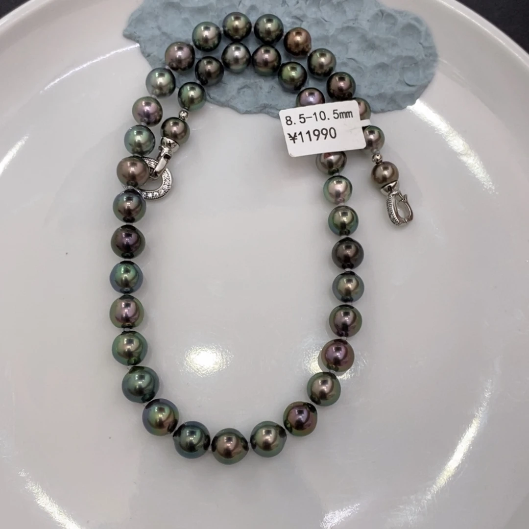 海水珍珠未镶嵌颈饰刘***o大溪地项链8.5-10.5琴