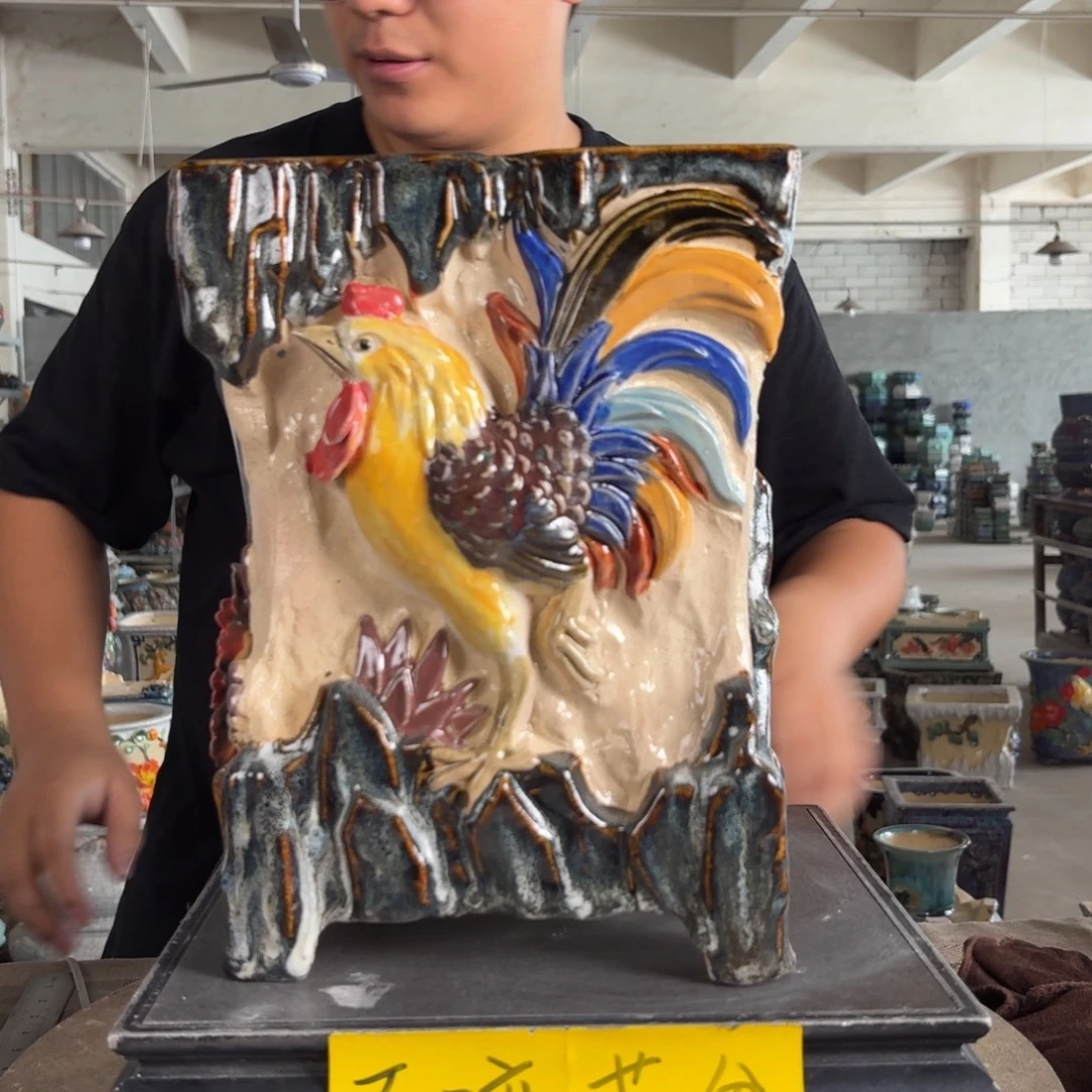 。一风堂石湾花盆 鸡冠瑕疵 还原色 内17*26