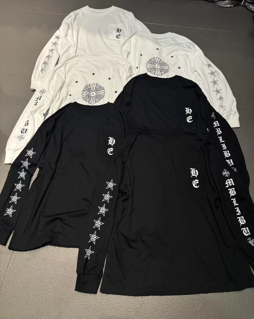 LULU BUNNY 星芒梵文大T恤印花时尚休闲运动长袖宽松圆领