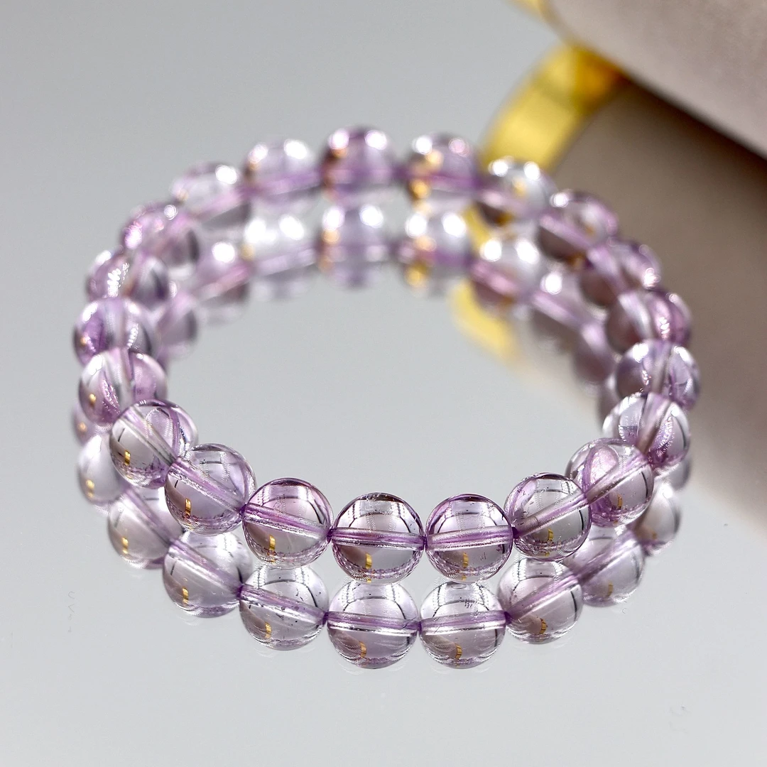 高阶天然超仙玻利维亚冰紫色水晶手串B4546-尺寸可选-多样性发一