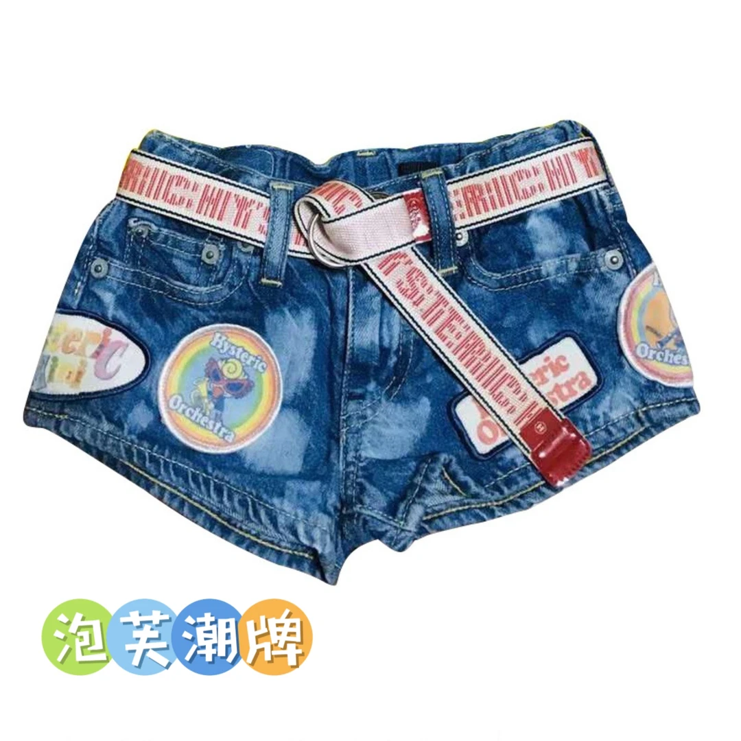 【天花板】泡芙潮牌奶嘴印章牛仔短裤161