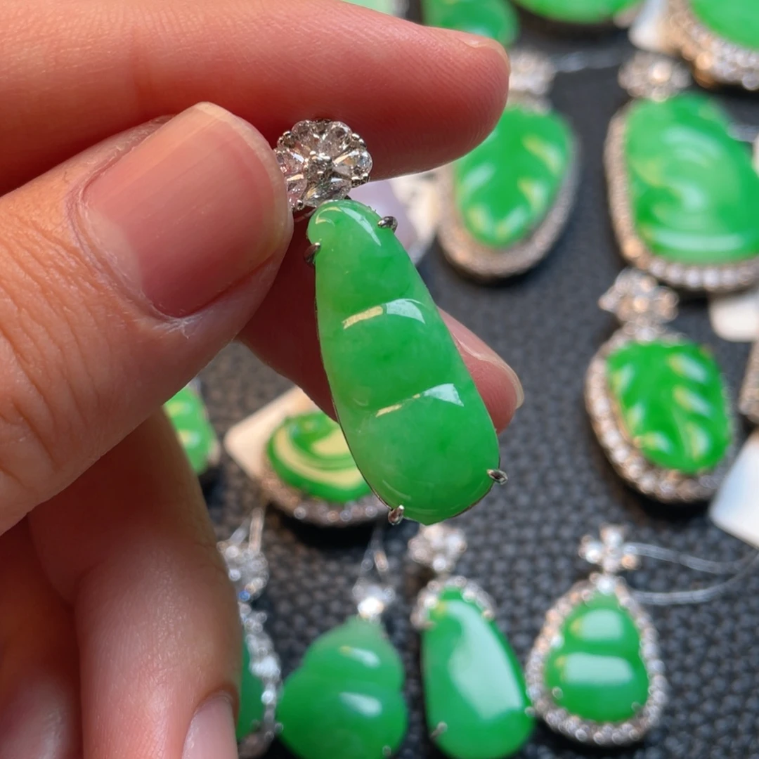 翡翠银S925镶嵌吊坠(不含链)