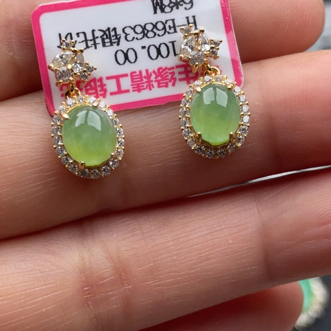 翡翠银S925镶嵌吊坠(不含链)