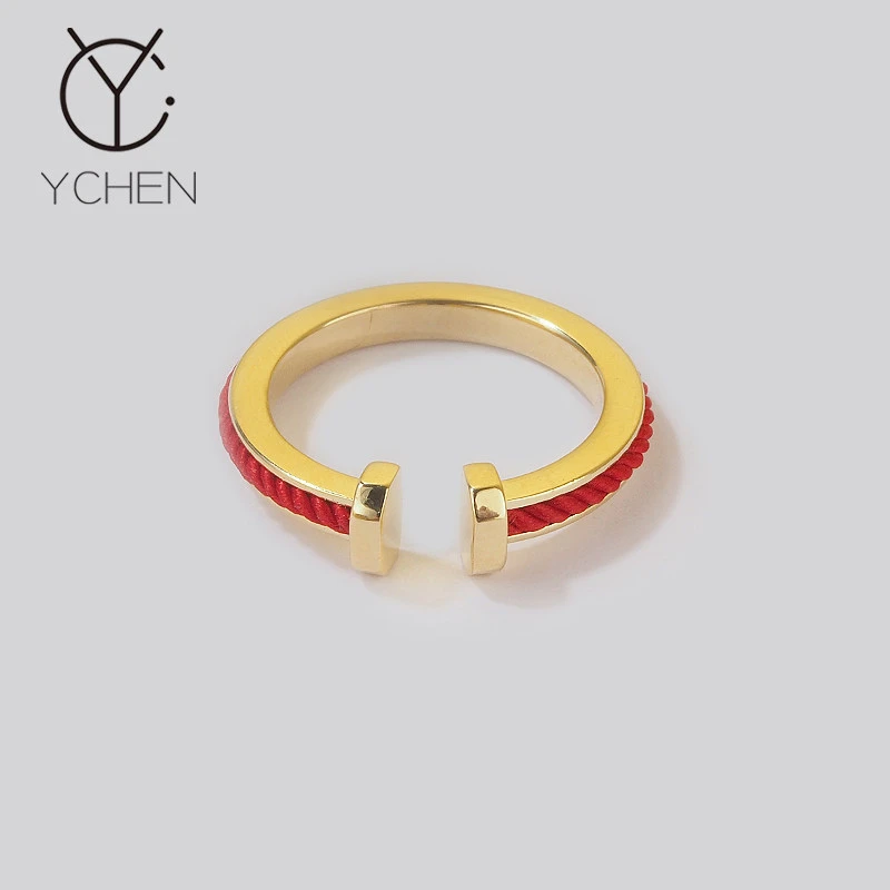 铜合金戒指 开口可调节 素圈红绳戒指女文艺指环食指戒尾戒显白