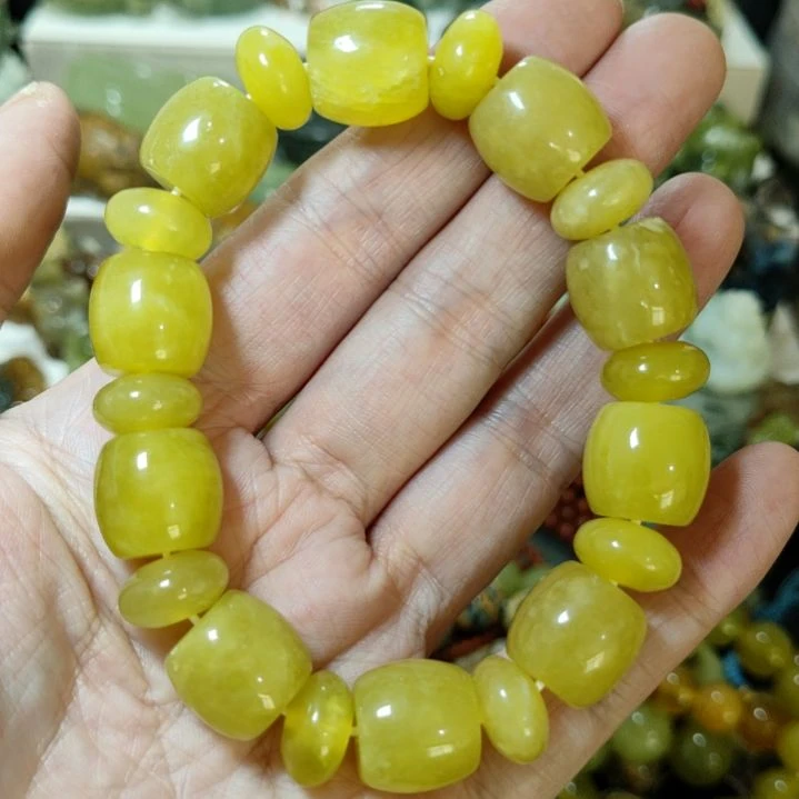 岫玉手串款式微瑕未镶嵌