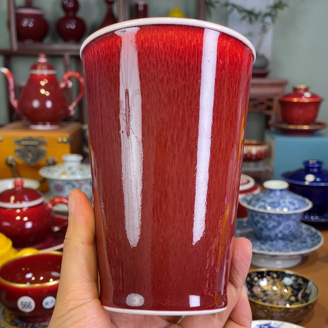 清欢雅玩原矿郎红可乐杯