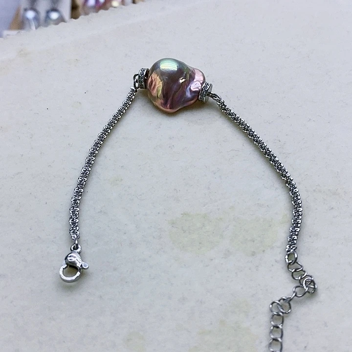 银S925镶嵌淡水珍珠耳饰盈