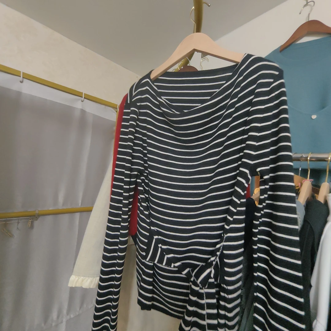 条纹宽松型漂白吸湿排汗常规T恤时尚显瘦百搭女士