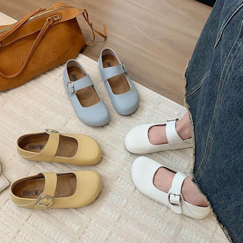 【半糖土司】简约真皮牛皮百搭时尚夏季穿搭勃肯鞋软底