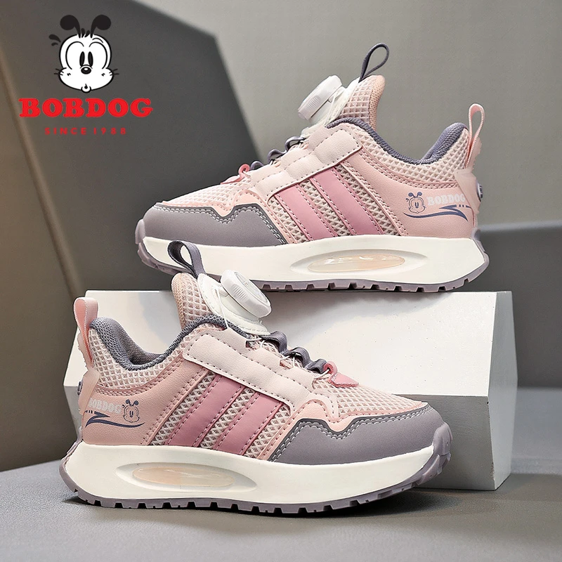 巴布豆女童运动鞋网面透气2025春秋新款时尚软底宝宝百搭儿童鞋子