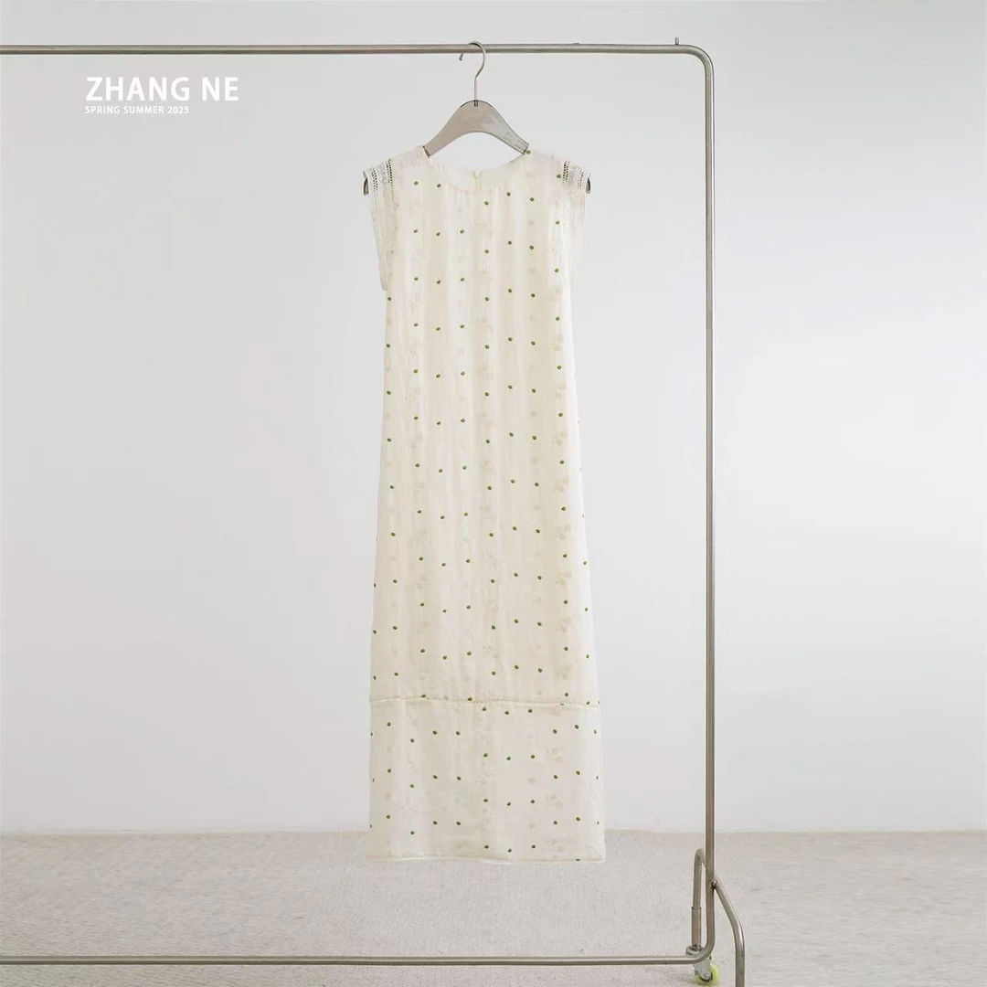 【ZHANG NE】夏季新款绣花镂空拼接连衣裙-25052012278