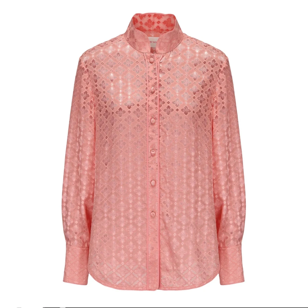 JUNYANG杨君 满庭芳中式花瓣领衬衫