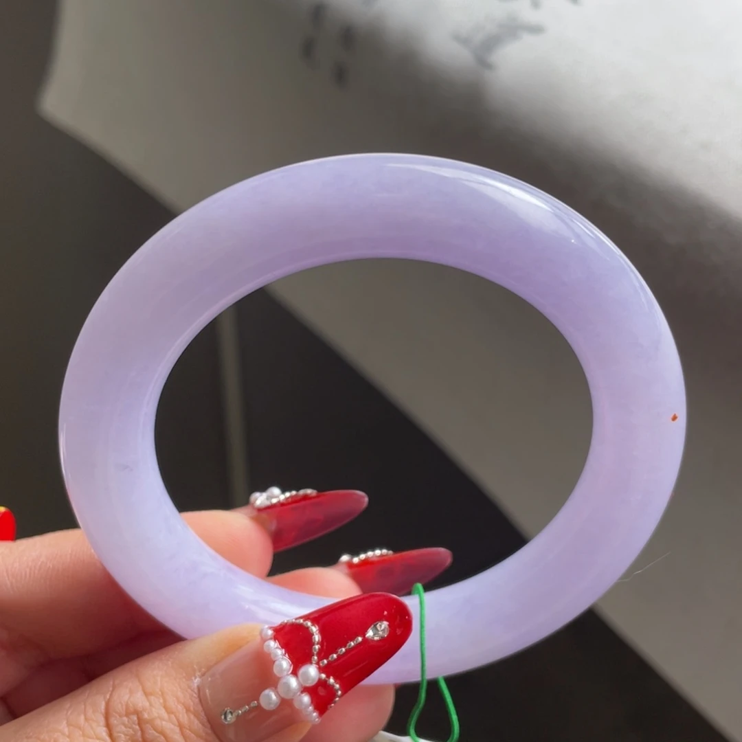 翡翠未镶嵌手镯【清货亏出】粉紫圆条手镯