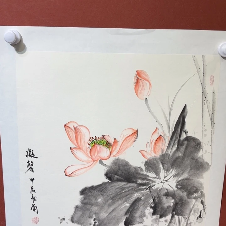 国画听兰花鸟老师