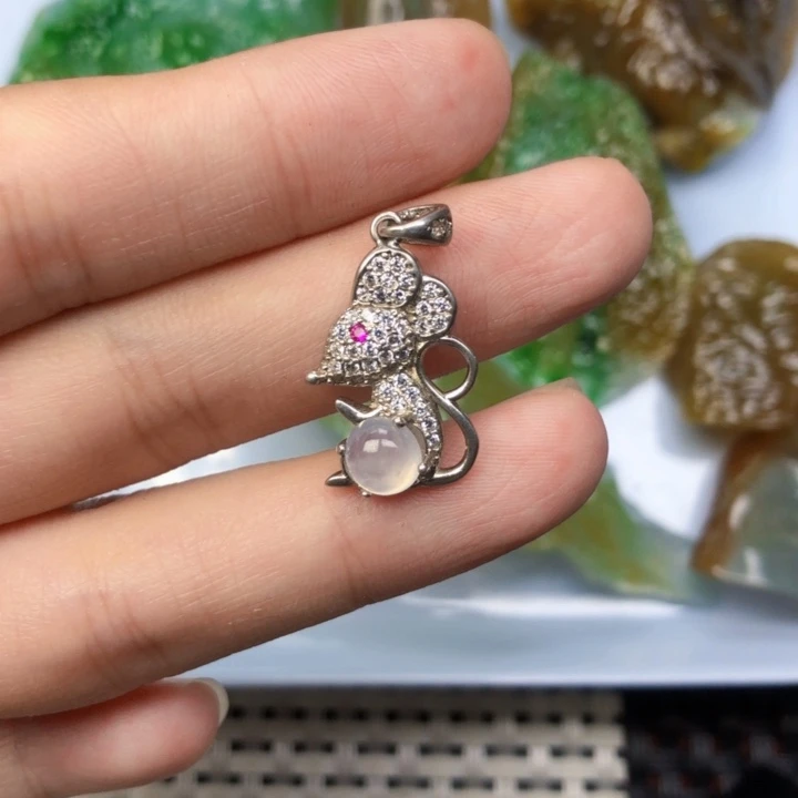 翡翠未镶嵌颈饰缅甸天然翡翠片料牌子珠子平安扣