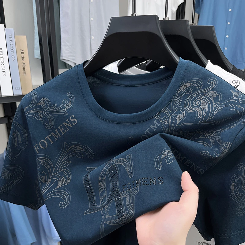 桑蚕丝t恤短袖运动百搭速干丝滑圆领休闲男男士速干翻领短袖T恤