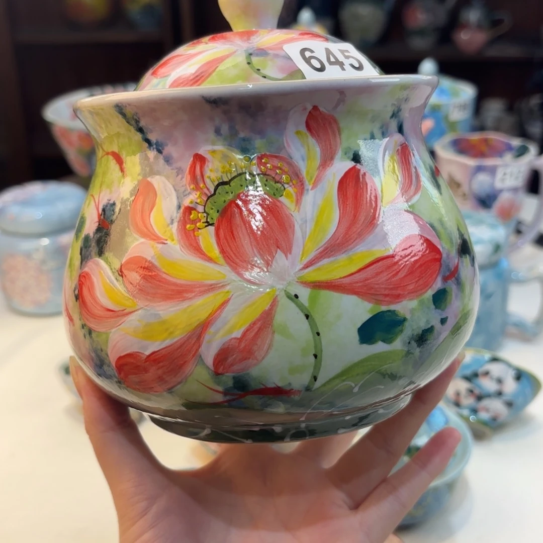 景德镇手绘高温釉下彩陶瓷茶具