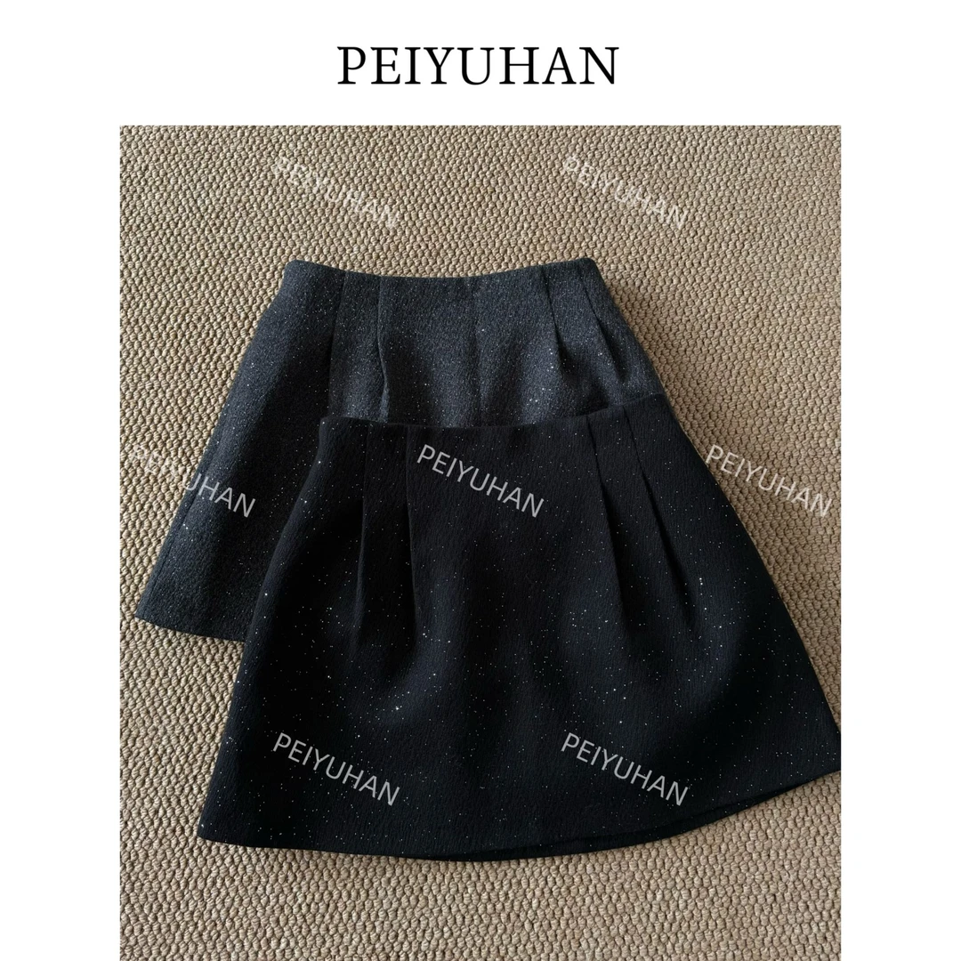 PEIERNA佩佩PC 【花苞闪闪加绒裙子】半身裙 A4614 6116247百搭时尚