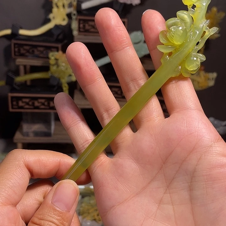 蛇纹石玉合金发饰