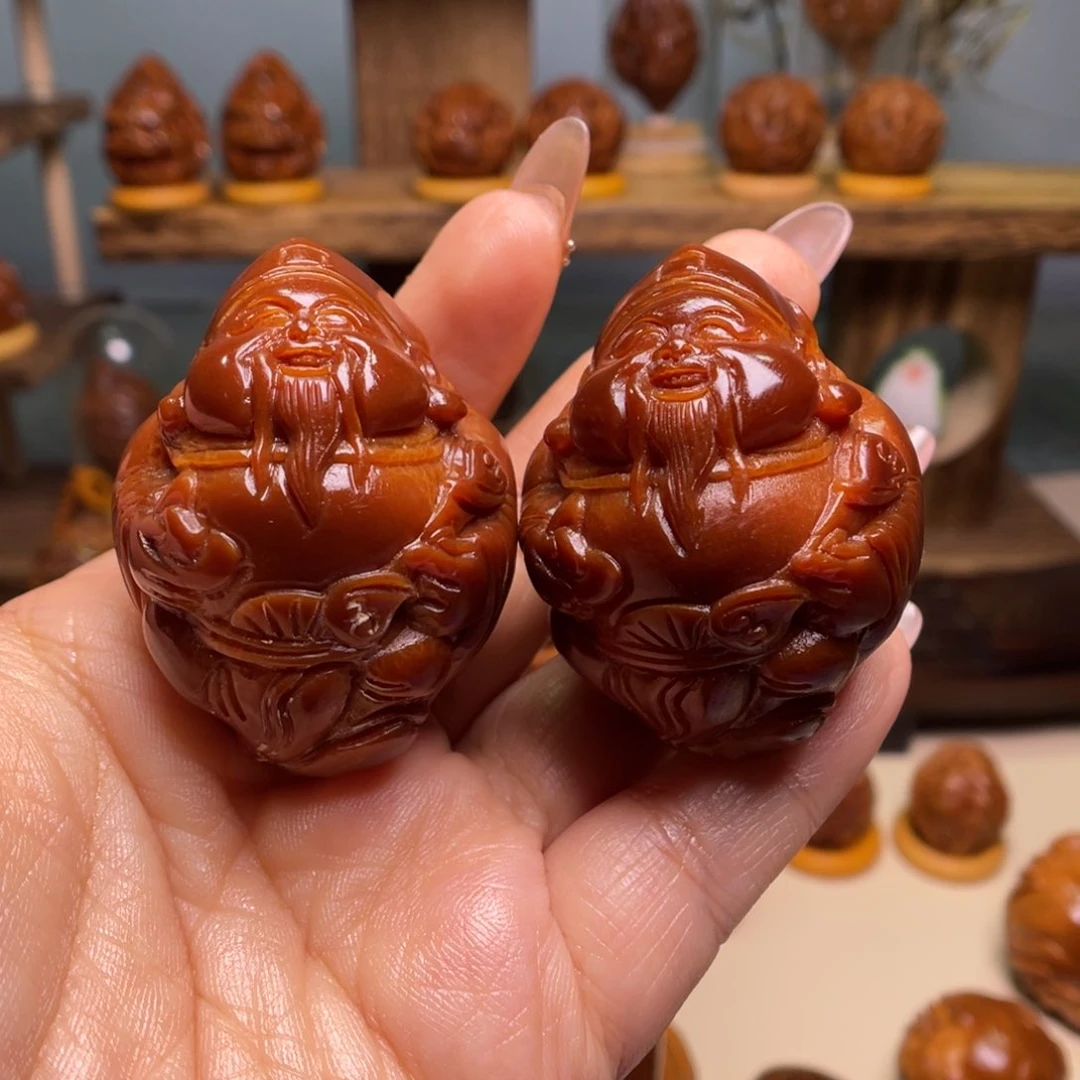 佛螺菩提吊坠玉华财神一对 偏远不包